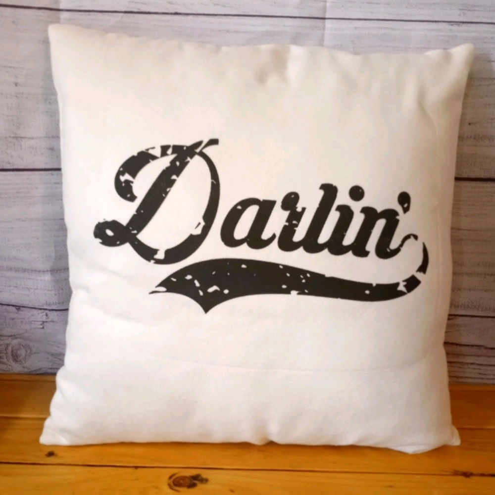 Screen print decor throw pillow